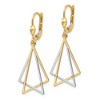 Black Bow Jewelry Double Triangle Lever Back Earrings in 14k Two Tone Gold - 2 of 4