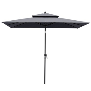 Pellebant 10 x 6.5 FT Rectangular Double Top Patio Market Umbrella with Tilt & Crank - 1 of 4