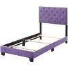 Okak All Size Charming Platform Bed with Upholstered Headboard & Beaded Design,Modern Bed Frame No Box Spring Needed - 3 of 4