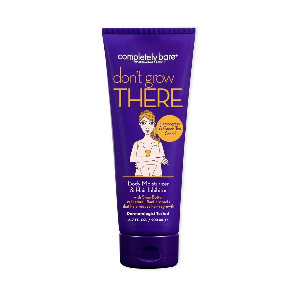 Completely Bare Body Moisturizer & Hair Inhibitor: Paraben-Free, Vegan, Contains Shea Butter, Lemongrass Scent