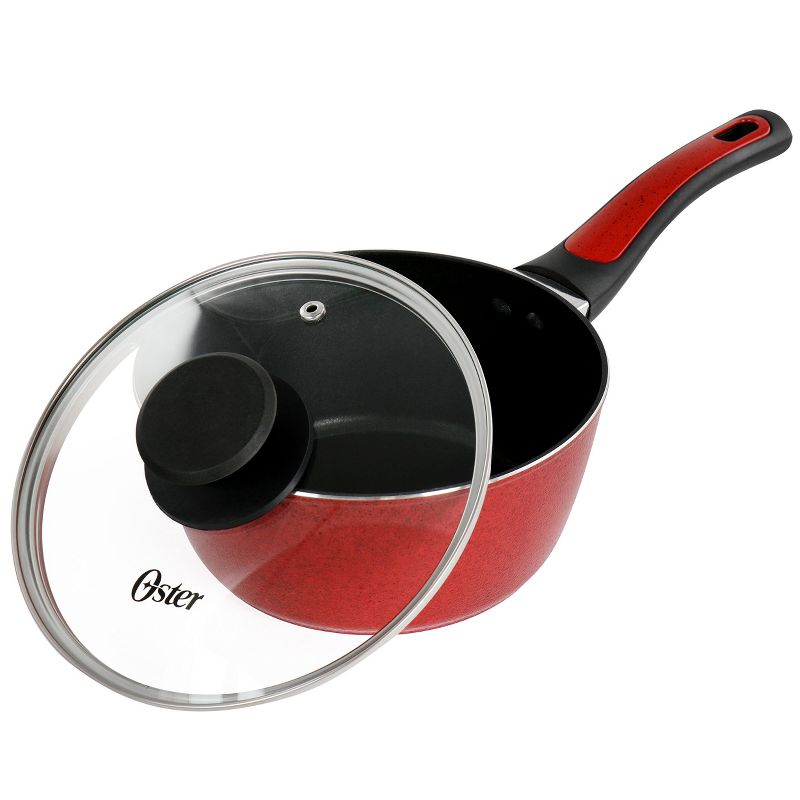 Oster Claybon 7 Piece Non Stick Aluminum Cookware Set in Red, 3 of 9