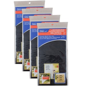 Westcott® LetterCraft Permanent Vinyl Lettering, Helvetica, 1-Inch, Black, 177 Per Pack, 4 Packs - 1 of 4