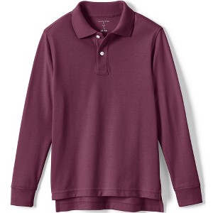 Lands' End School Uniform Kids Long Sleeve Mesh Polo Shirt - 1 of 2