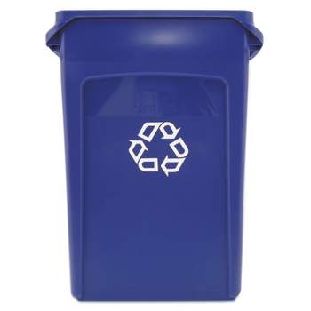 Rubbermaid Commercial Slim Jim Recycling Container w/Venting Channels Plastic 23gal Blue 354007BE