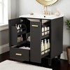 Mshliw 24" Bathroom Vanity with Sink, Solid Wood Frame, Door Shelf, Deep Drawer & 2-Tier Pull-Out Basket, Modern Freestanding Cabinet - 2 of 4