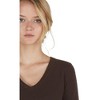 JENNIE LIU Women's 100% Pure Cashmere Long Sleeve Pullover V Neck Sweater - 2 of 2