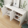 LIVAREEmlen White Modern Buffet Cabinet with Storage, Fluted Sideboard Large Buffet with Adjustable Shelves, Credenza, Accent Cabinet Console Table - 3 of 4