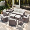 Buenhomino 9-Piece Outdoor Set – Sofa, 4 Swivel Chairs, 2 Tables & 2 Ottomans, Handwoven Wicker, Weather-Resistant Cushions - 2 of 4