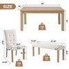 Wood Dining Table Set with Bench for 6, 6 Pieces Rectangle Kitchen Set with 4 Upholstered Chairs for Dining Room - 2 of 4