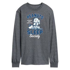 Men's - Peanuts - Peanuts Sleep Society Long Sleeve Graphic T-Shirt - 1 of 4