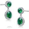 Guili Sterling Silver Drop Earrings with Green, Red, or Blue Cubic Zirconia Stones – A Bold, Elegant, and Timeless Jewelry Statement Piece - 3 of 3