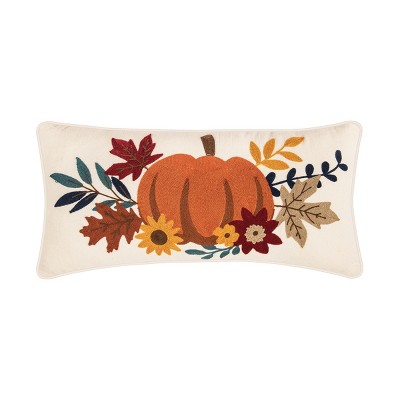 C&F Home Autumn Pumpkin Chain Stitch Throw Pillow