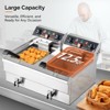 ROVSUN 24.9QT Electric Deep Fryer with Baskets, Timer Drains & Lids, 3400W Commercial Deep Fryer, Dual Tank Kitchen Countertop Frying Machine - 3 of 4