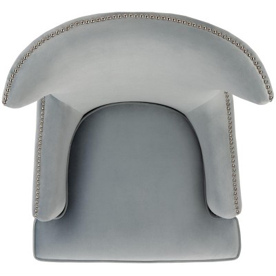 Light Silver Velvet Transitional Wingback Accent Chair