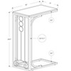 Monarch Specialties Accent Table C-Shaped End Side Snack Living Room Bedroom Metal Laminate Black Grey Transitional - 4 of 4