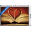 Trends International Tom Quartermaine - Book Pages in Heart Shape Framed Wall Poster Prints - 3 of 4