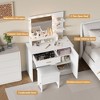 Vanity Desk, Makeup Vanity Desk with Mirror & 9 LED Light Bulbs - 4 of 4