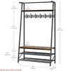 31.5 in/39.4 In Hall Trees Entryway Bench w/ Storage, Multifunctional Hallway Organizer, Wood Look Accent Furniture w/ Metal Frame - 3 of 4
