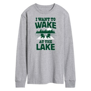 Men's - Instant Message - I Want To Wake At The Lake Long Sleeve Graphic T-Shirt - 1 of 4