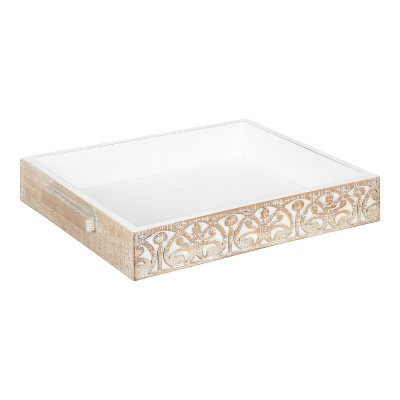 Kate and Laurel Engrahm Tray, 17x13, White