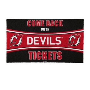 Evergreen Come Back with Tickets New Jersey Devils 28" x 16" Woven PVC Indoor Outdoor Doormat - 1 of 4
