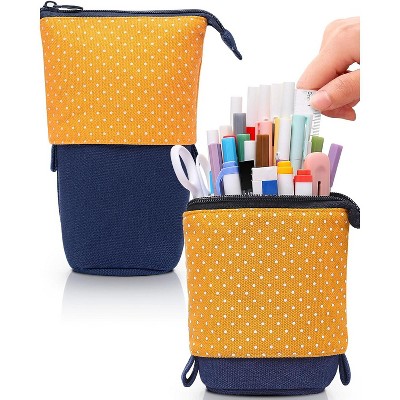 Fmeida Standing Pencil Case, Cute Stand up Pencil Pouch, Telescopic Pen Pouch, Portable Pencil Holder, Kawaii Stand up Pencil Case