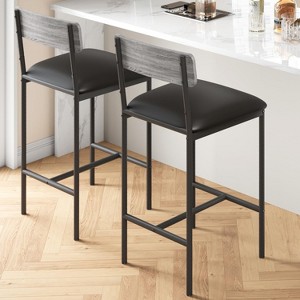 3-Piece Pub Table Set for 2 with 2 Upholstered Chairs & 3 Storage Shelves,Compact Kitchen Dining Set for Small Spaces Apartments Breakfast Nook - 1 of 4
