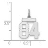 Black Bow Jewelry Sterling Silver, Athletic Collection, Small Polished Number 84 Pendant - 2 of 3