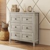 SEVOBAL Dressers Retro Farmhouse Style Wooden Dresser with 6 Drawers for Charming Bedroom Practical Storage Solution, Gray, 15.7"*52.6"*31.5" - 4 of 4