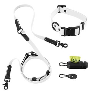 THE LICKER STORE Luna 8FT Adjustable 6-in-1 Waterproof Hands-Free Leash and Collar with LED Flashlight, Bag Dispenser, and Poop Bag Holder - 1 of 4