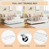 Metal Daybed with Trundle,Metal Sofa Bed with Pull-Out Trundle, Twin Trundle Bed Frame with Lockable Casters, Daybed for Living Room, Bedroom - 4 of 4