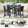 Mshliw 5-Piece Counter Height Dining Set with Square Table & 4 Upholstered Chairs, Solid Wood Frame, Crystal-Trim Table for Kitchen & Dining Room - 3 of 4