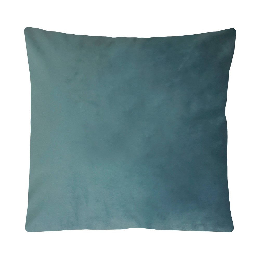 Photos - Pillow 17"x17" Luxe Velvet Square Throw  Blue - Edie@Home