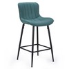 Sapphtopaz Modern Bar Stools Set of 2 with PU Tufted Backrest Upholstered Dining Chairs with Metal Legs & Footrest Barstools for Kitchen Island - 2 of 4