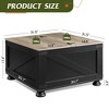 GALAXHERO Coffee Table 31.5" Square Farmhouse Lift Top with Storage and Flip-Top Hidden Compartment, Wood-Grain Center Table for Living Room, Bedroom - 3 of 4