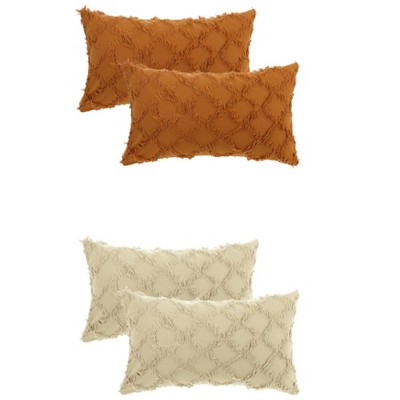 Unique Bargains Decorative Cozy Solid Color Cut Flower Checkered Throw Pillow Covers 4 Pcs