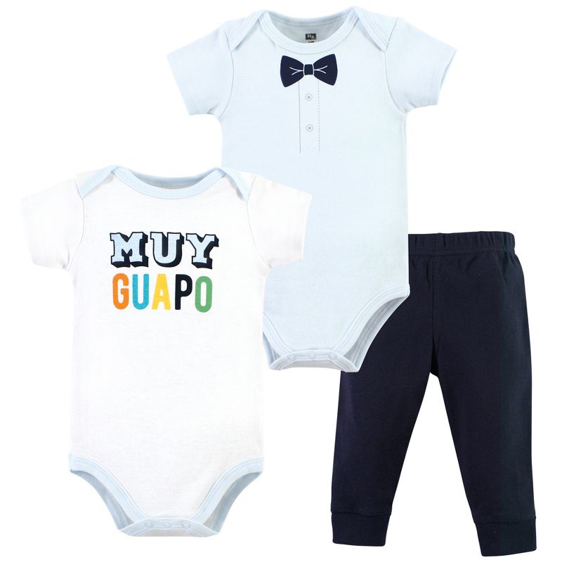Hudson Baby Infant Boy Cotton Bodysuit and Pant Set, Hola Ladies Short Sleeve, 1 of 6