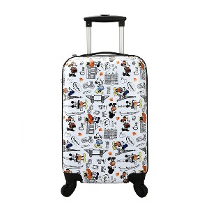 Disney Mickey Mouse and Minnie Mouse 20 White Carry-On Luggage with Rolling Wheels - 1 of 4