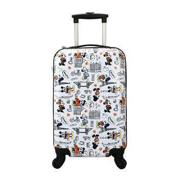 Disney Mickey Mouse and Minnie Mouse 20" White Carry-On Luggage with Rolling Wheels