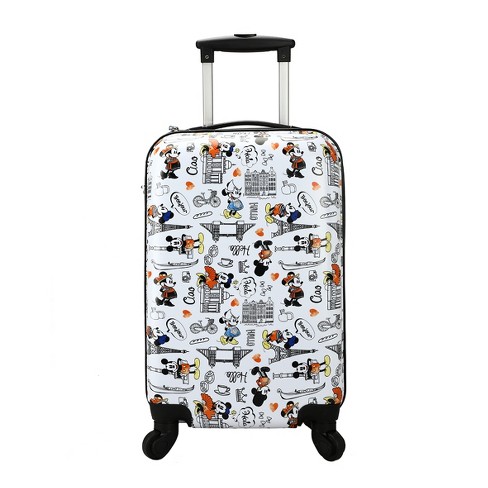 Disney Mickey Mouse And Minnie Mouse 20 Inch White Carry-on Luggage With  Rolling Wheels : Target