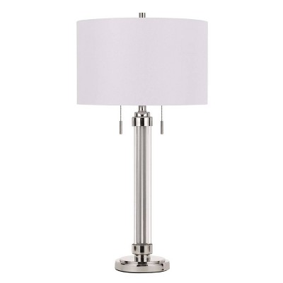 31"Metal Montilla Acrylic Table Lamp with Fabric Shade Clear - Cal Lighting