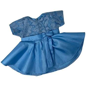 Doll Clothes Superstore Blue Party Dress Fits 15-16 Inch Baby Dolls and Cabbage Patch Kid dolls.