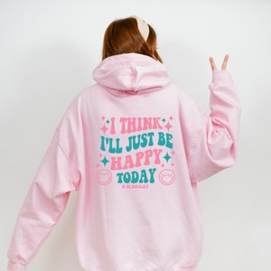 S.W.Smiley I'll Just Be Happy Colorful Front and Back Design - Womens Hoodie - 1 of 2