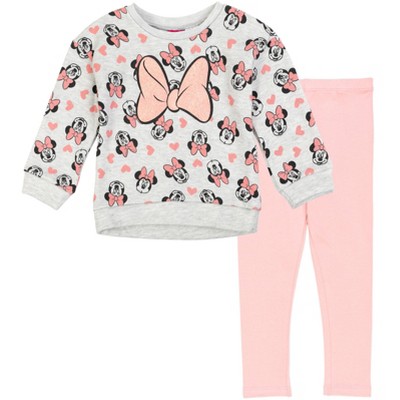 Mickey Mouse & Friends Minnie Mouse Infant Baby Girls Graphic T-shirt &  Leggings Blue/pink 24 Months : Target