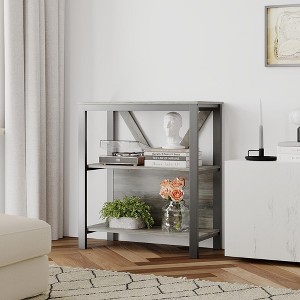 Industrial Metal Bookshelf – Tiered Open Bookcase Organizer, Heavy Duty Tall Storage Shelf for Bedroom, Office, Living Room - 1 of 4