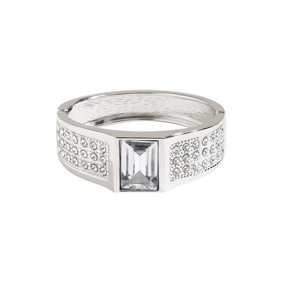 SOHI Women's Crystal Silver Maxi Crystal Bracelet
