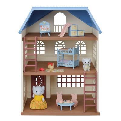 Calico Critters Sky Blue Terrace Gift Set, Dollhouse Playset With Figures,  Furniture And Accessories : Target