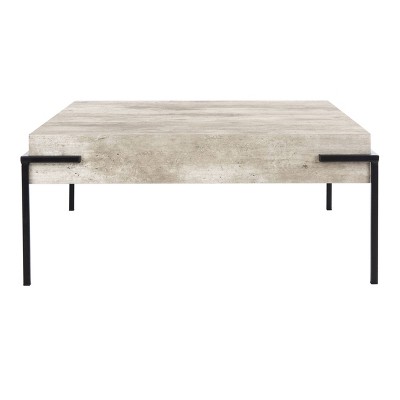 Eli Square Coffee Table Light Gray/Black - Safavieh