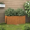 vidaXL Corten Steel Planter - Weathering Steel, Rustic Design, Low Maintenance, Durable Construction, Easy Assembly, Dimensions 24.4"x15.7"x15.4" - 2 of 4