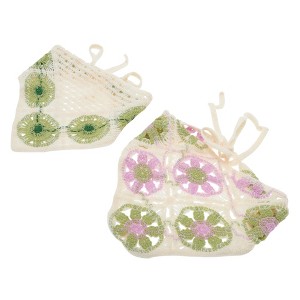 Unique Bargains Knitted Triangle Bandana Beige 2Pcs - 1 of 4